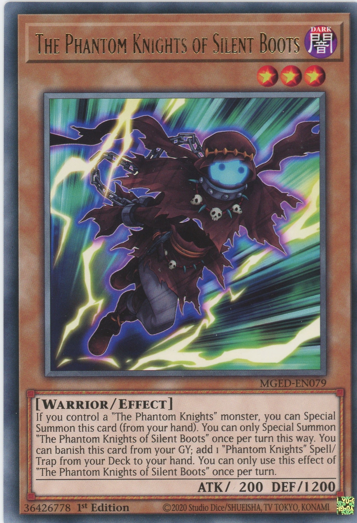 MGED-EN079 - The Phantom Knights of Silent Boots - Rare - Effect Monster - Maximum Gold El Dorado