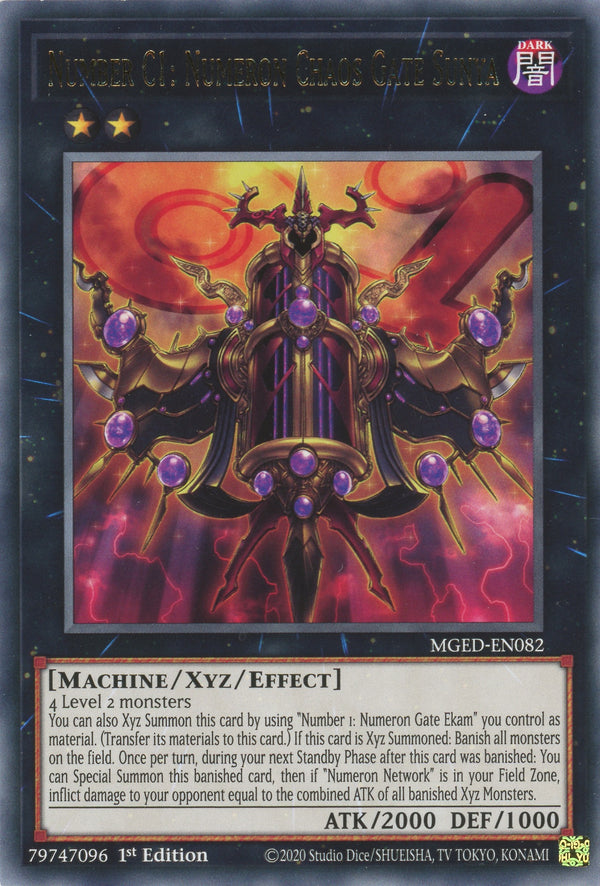 MGED-EN082 - Number C1: Numeron Chaos Gate Sunya - Rare - Effect Xyz Monster - Maximum Gold El Dorado