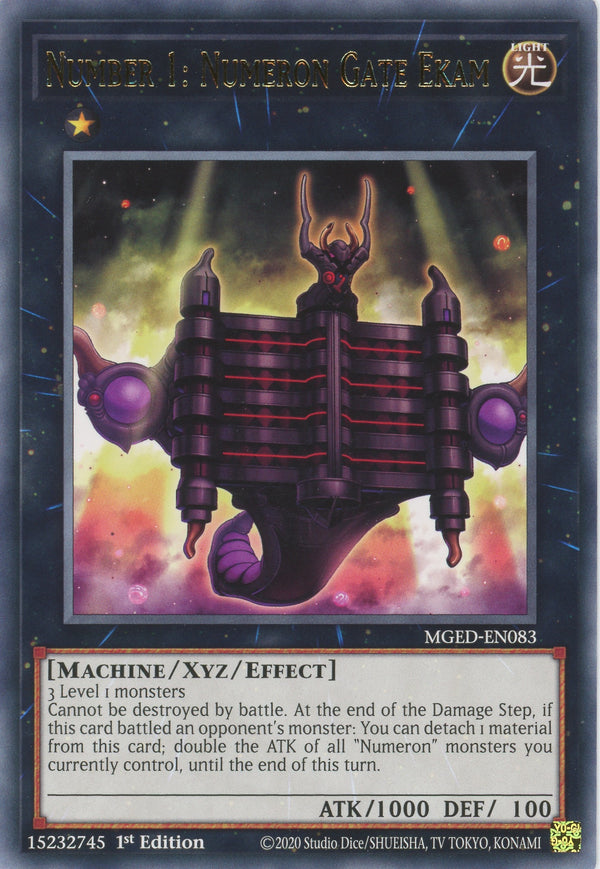MGED-EN083 - Number 1: Numeron Gate Ekam - Rare - Effect Xyz Monster - Maximum Gold El Dorado
