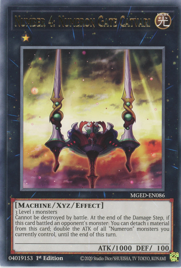 MGED-EN086 - Number 4: Numeron Gate Catvari - Rare - Effect Xyz Monster - Maximum Gold El Dorado