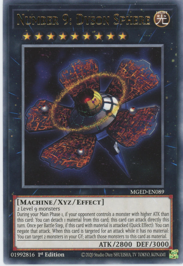 MGED-EN089 - Number 9: Dyson Sphere - Rare - Effect Xyz Monster - Maximum Gold El Dorado