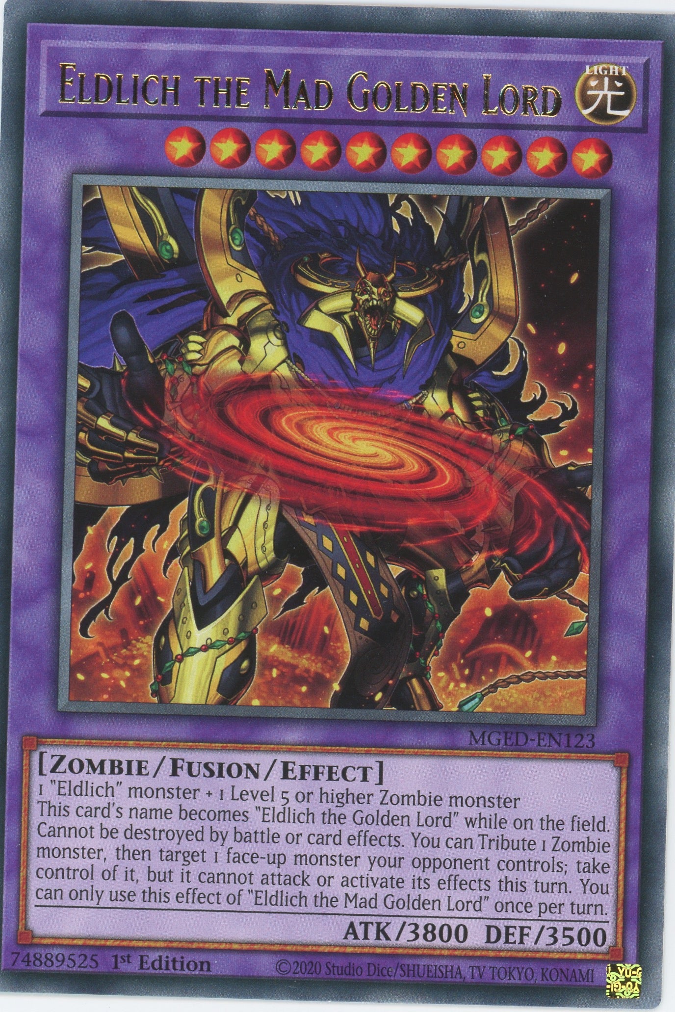 MGED-EN123 - Eldlich the Mad Golden Lord - Rare - Effect Fusion Monster - Maximum Gold El Dorado