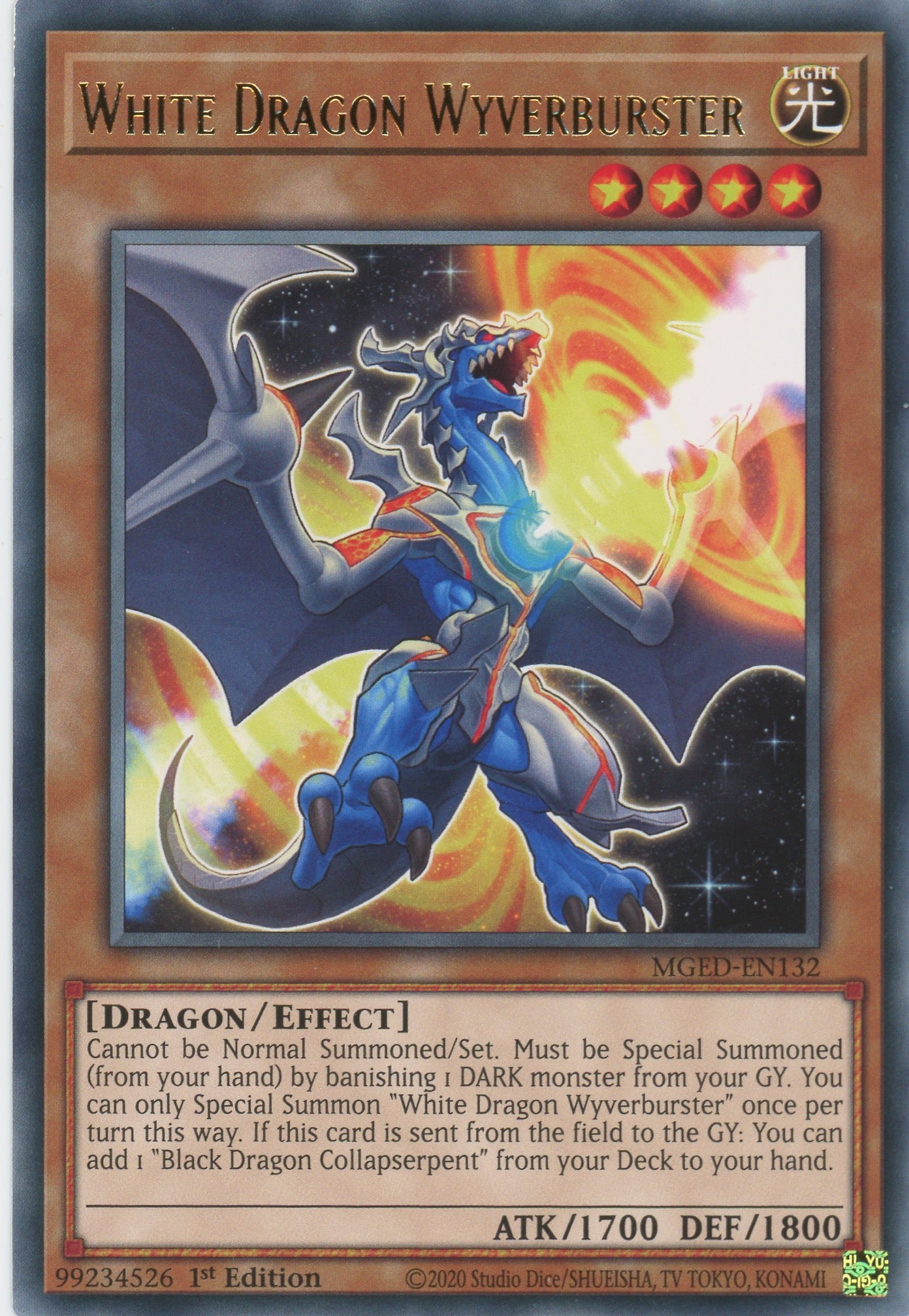 MGED-EN132 - White Dragon Wyverburster - Rare - Effect Monster - Maximum Gold El Dorado