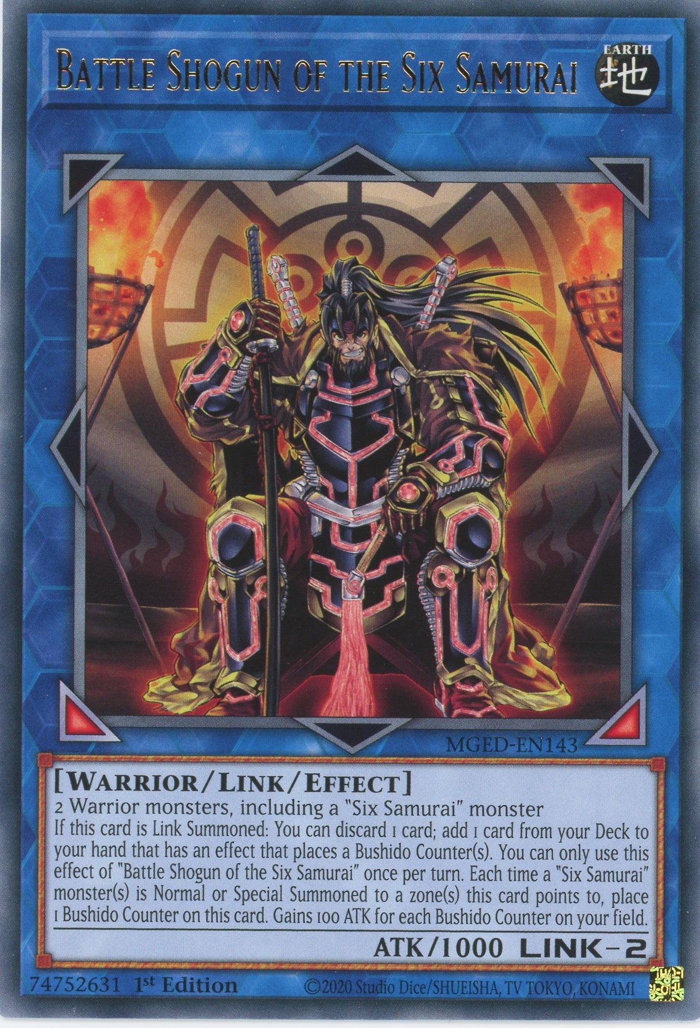 MGED-EN143 - Battle Shogun of the Six Samurai - Rare - Effect Link Monster - Maximum Gold El Dorado