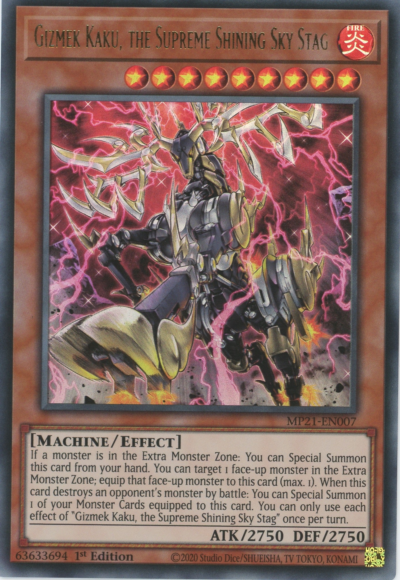 MP21-EN007 - Gizmek Kaku, the Supreme Shining Sky Stag - Ultra Rare - Effect Monster - Mega Pack 2021