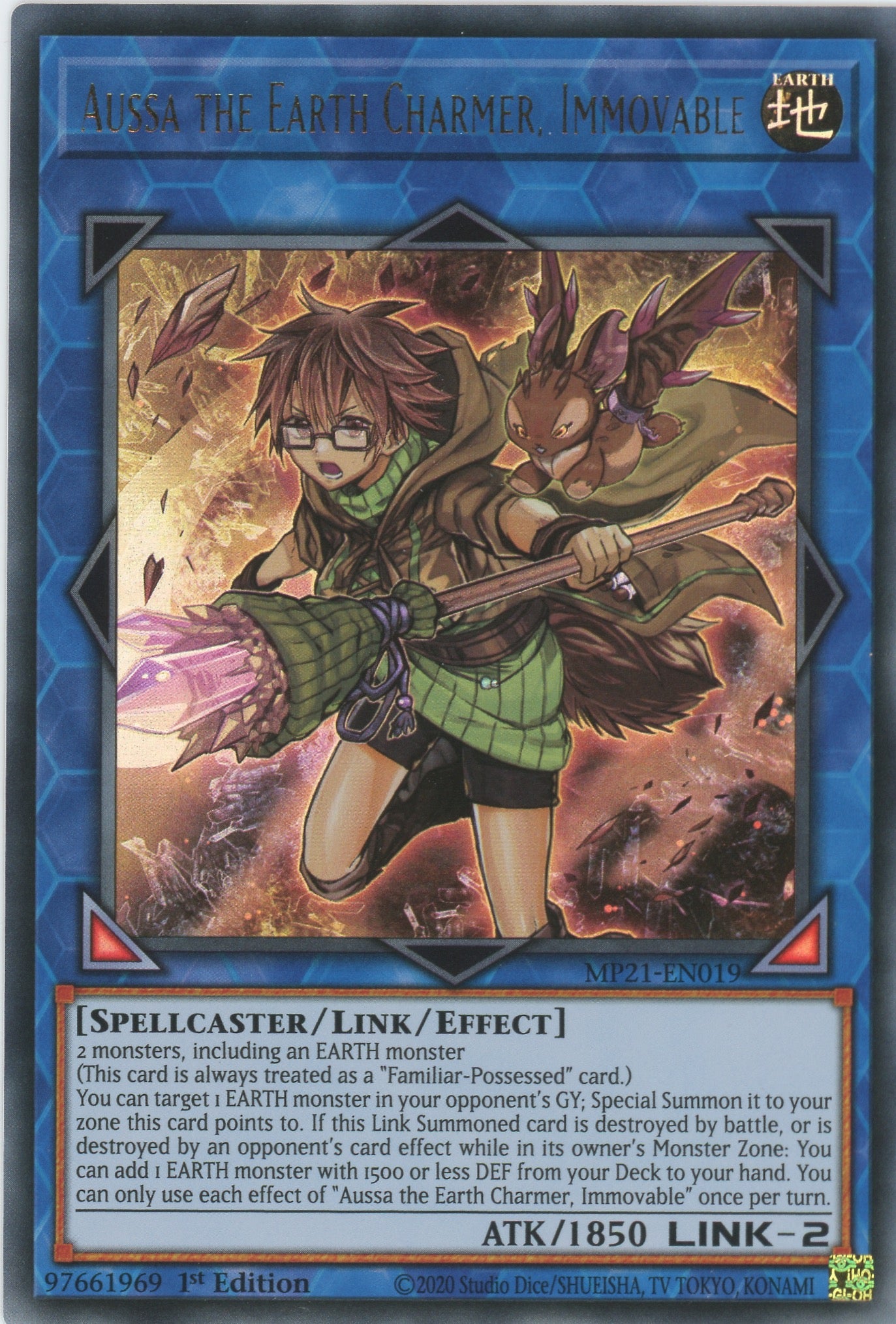 MP21-EN019 - Aussa the Earth Charmer, Immovable - Ultra Rare - Effect Link Monster - Mega Pack 2021