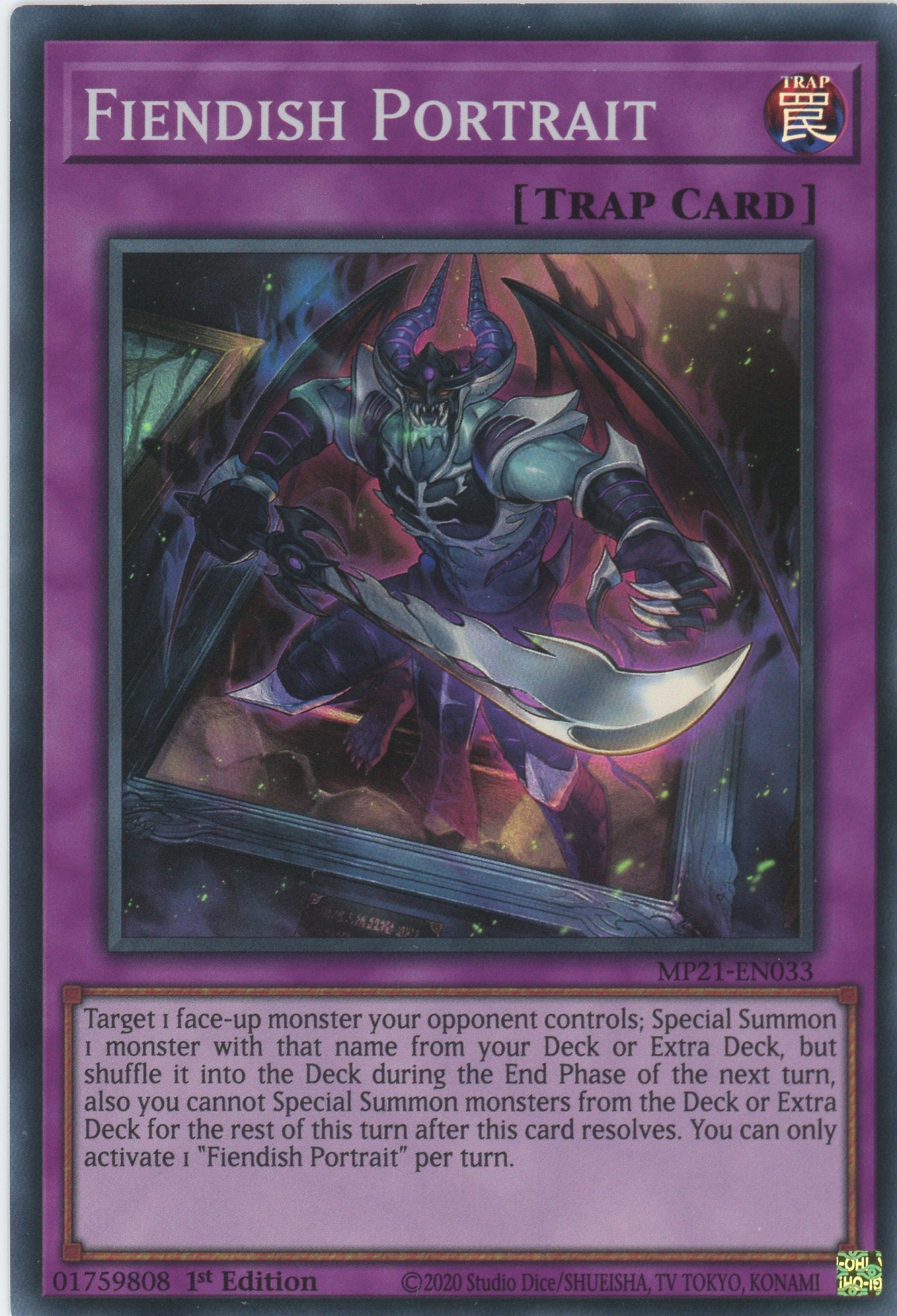 MP21-EN033 - Fiendish Portrait - Super Rare - Normal Trap - Mega Pack 2021