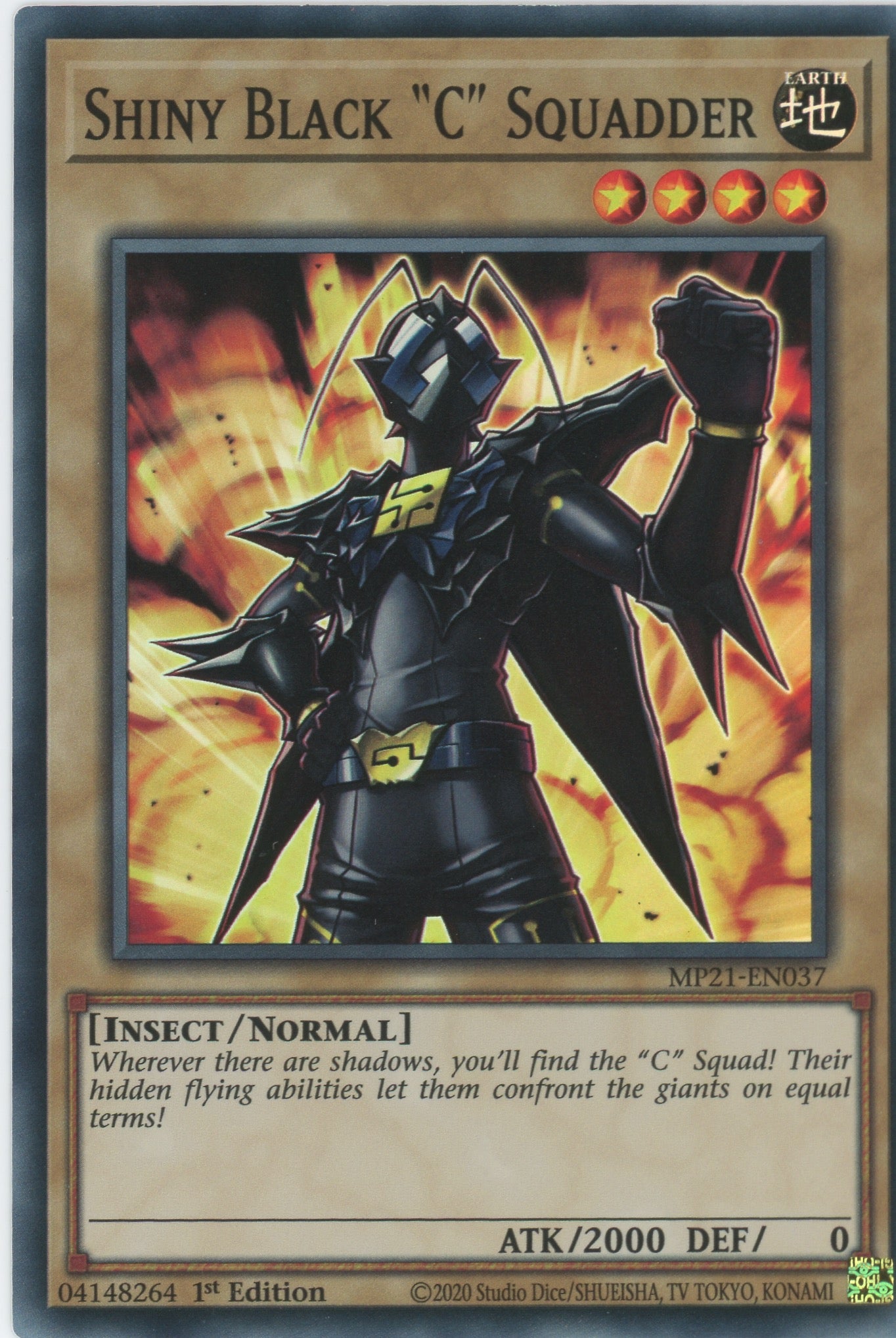 MP21-EN037 - Shiny Black C" Squadder" - Super Rare - Normal Monster - Mega Pack 2021