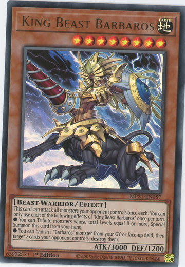 MP21-EN057 - King Beast Barbaros - Ultra Rare - 2021 Tin of Ancient Battles