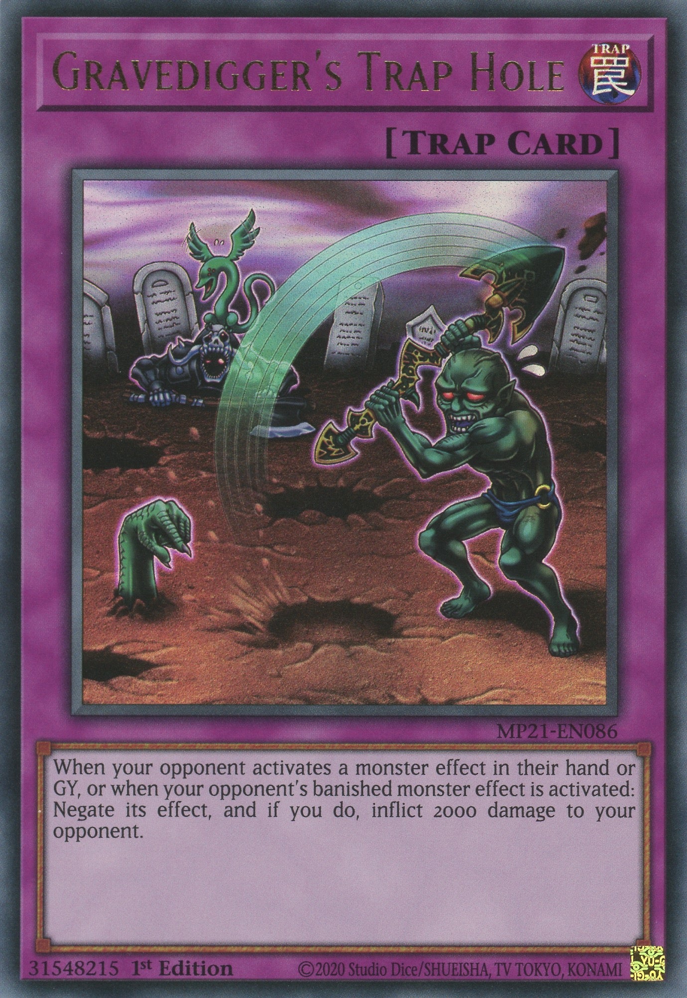 MP21-EN086 - Gravedigger's Trap Hole - Ultra Rare - Normal Trap - Mega Pack 2021