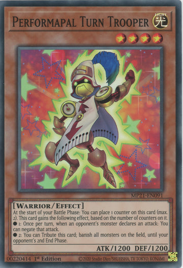MP21-EN091 - Performapal Turn Trooper - Super Rare - 2021 Tin of Ancient Battles