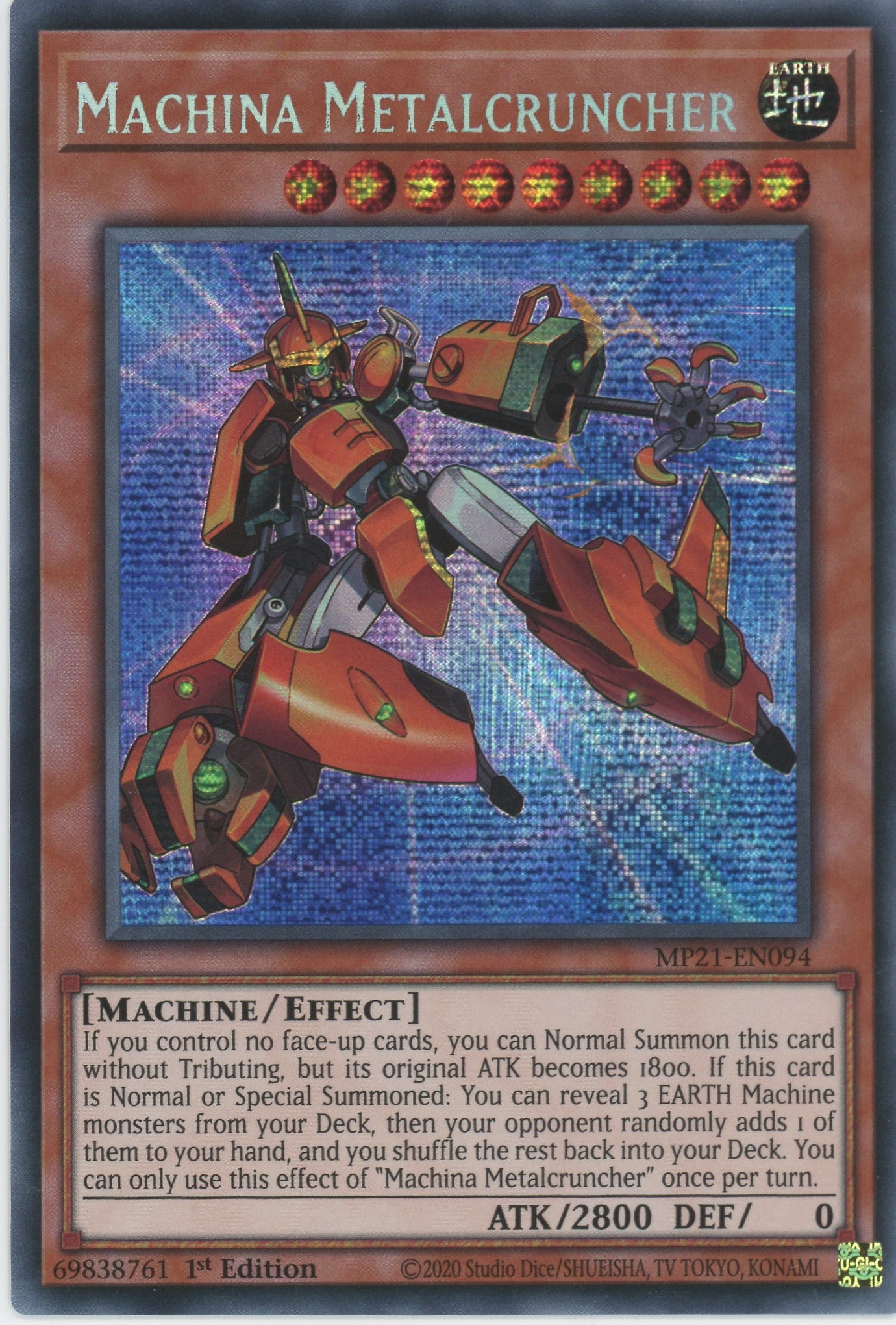 MP21-EN094 - Machina Metalcruncher - Prismatic Secret Rare - Effect Monster - Mega Pack 2021