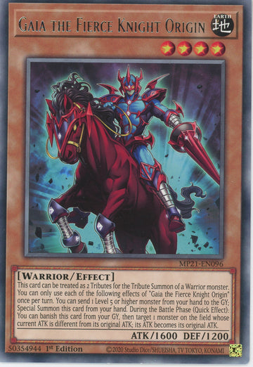 MP21-EN096 - Gaia the Fierce Knight Origin - Rare - 2021 Tin of Ancient Battles