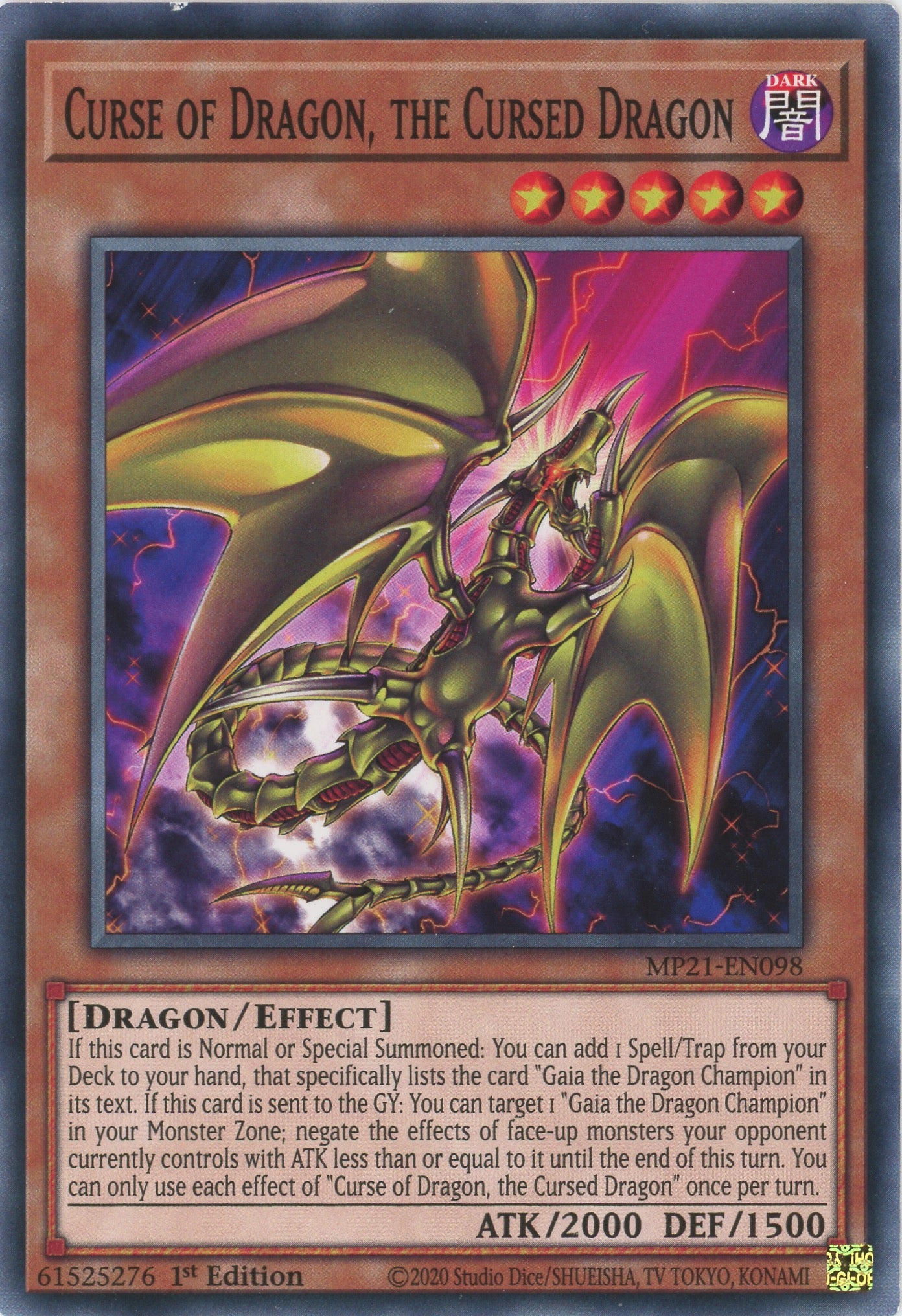 MP21-EN098 - Curse of Dragon, the Cursed Dragon - Common - Effect Monster - Mega Pack 2021