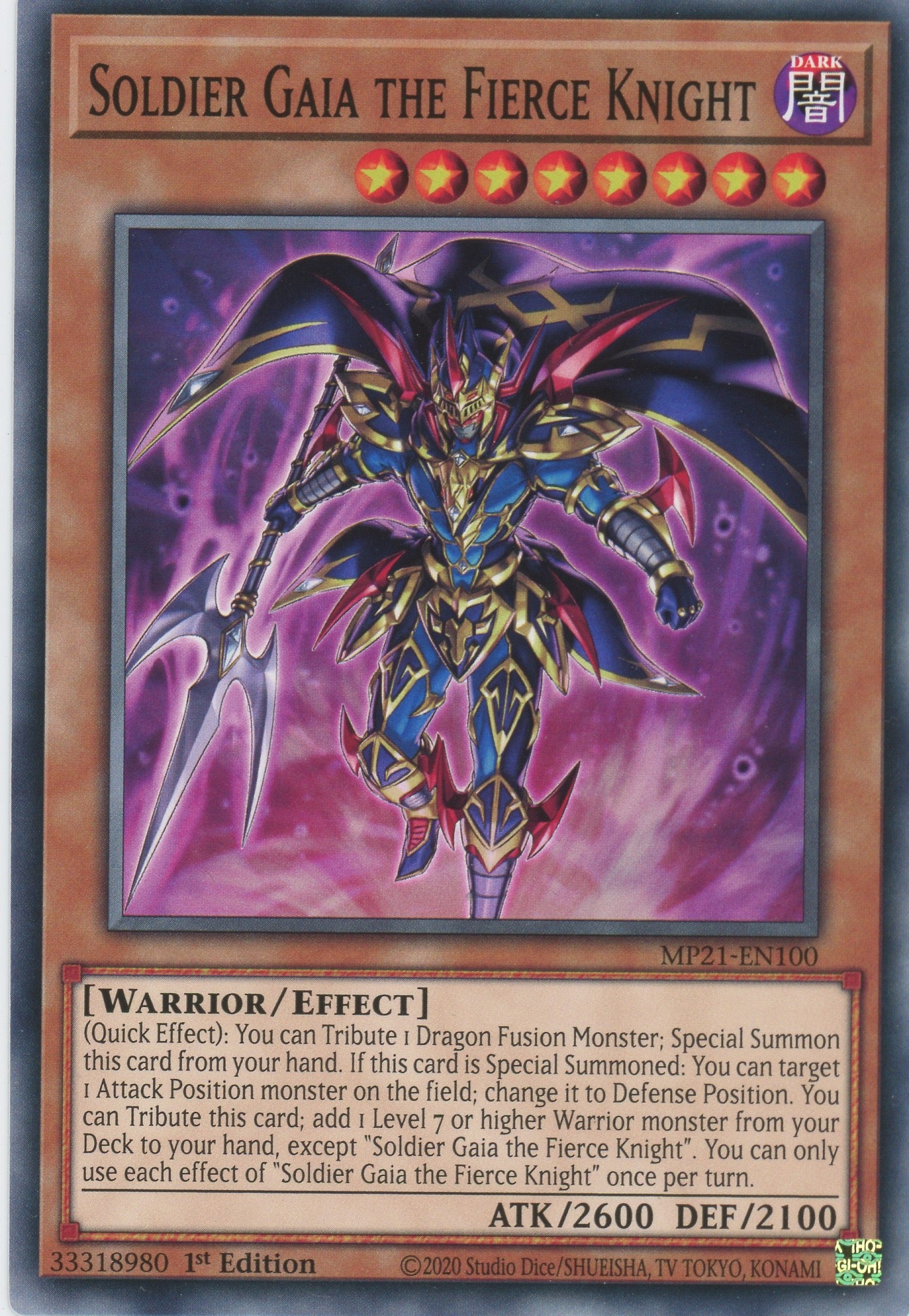 MP21-EN100 - Soldier Gaia The Fierce Knight - Common - Effect Monster - Mega Pack 2021