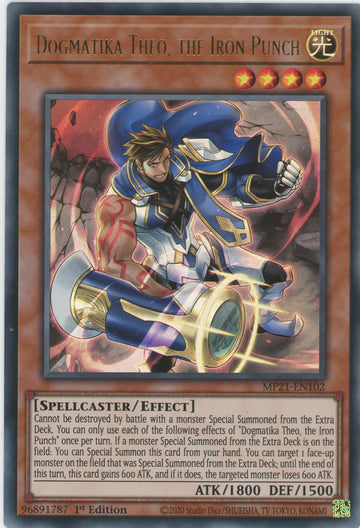 MP21-EN102 - Dogmatika Theo, the Iron Punch - Ultra Rare - 2021 Tin of Ancient Battles