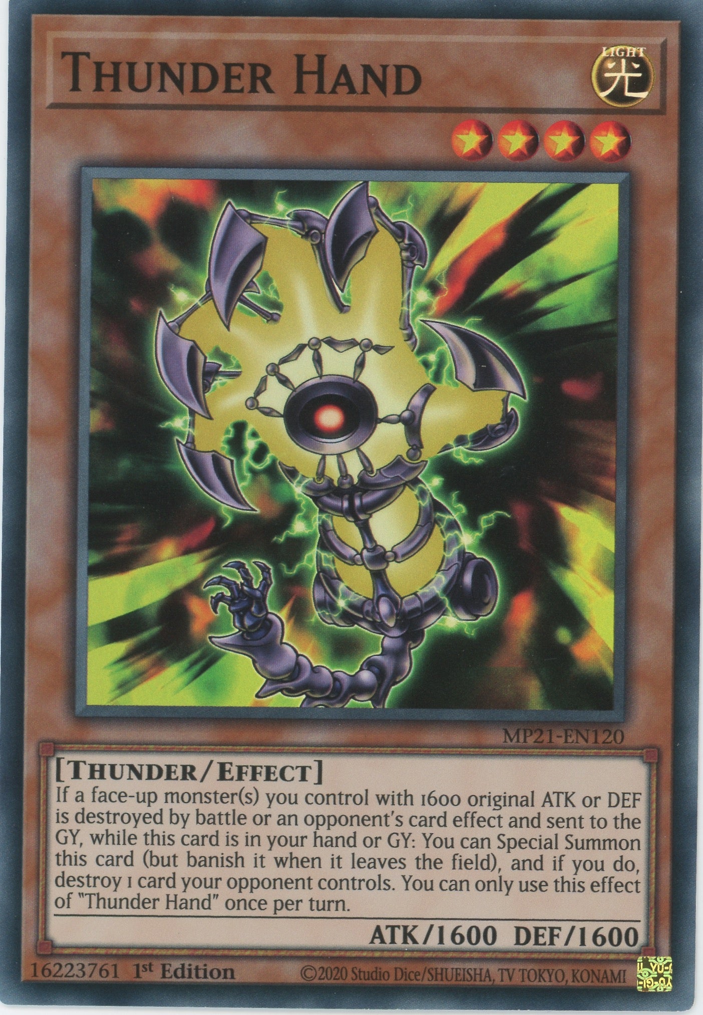 MP21-EN120 - Thunder Hand - Super Rare - Effect Monster - Mega Pack 2021