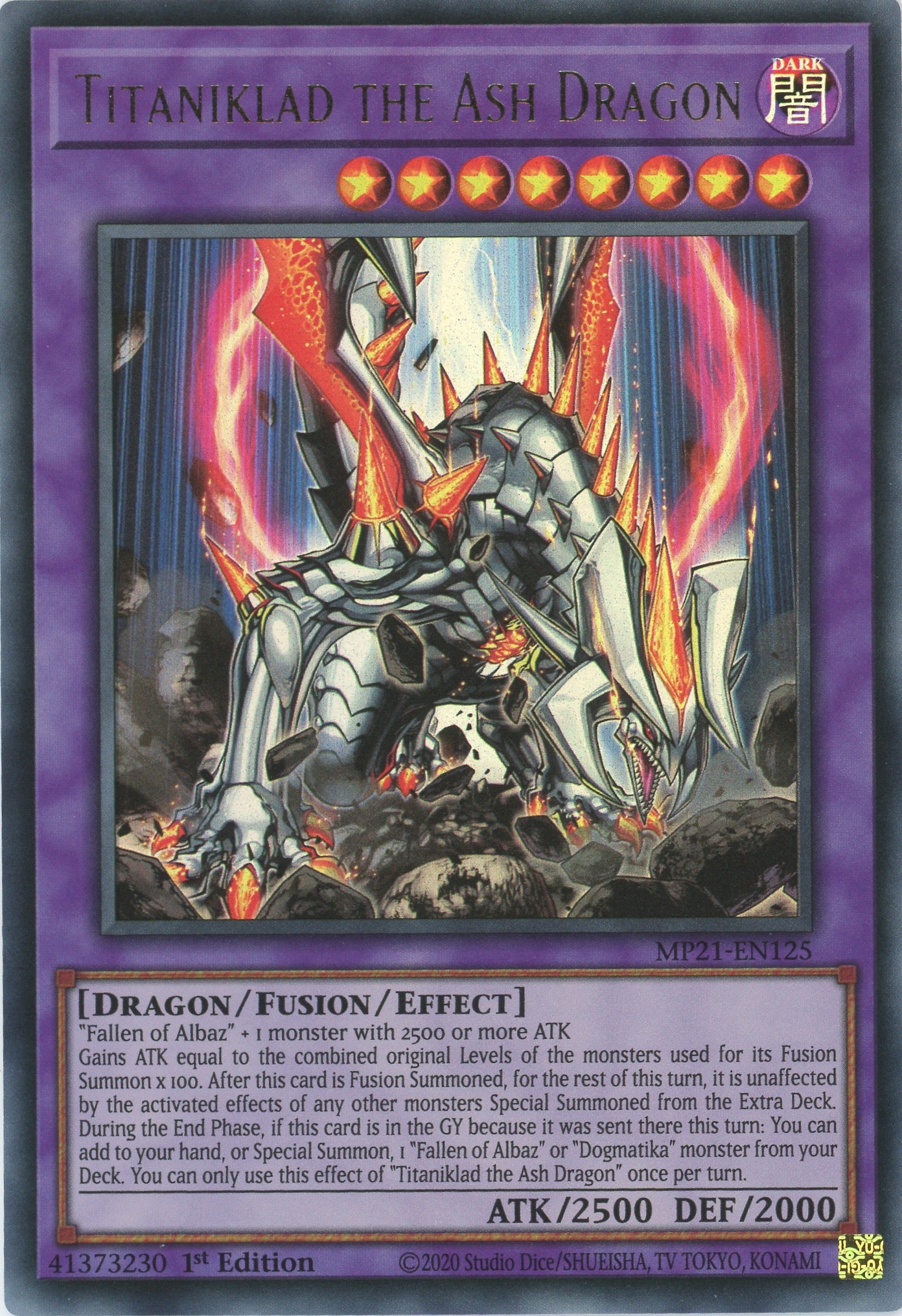 MP21-EN125 - Titaniklad the Ash Dragon - Ultra Rare - Effect Fusion Monster - Mega Pack 2021