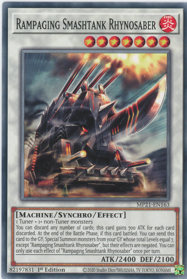 MP21-EN163 - Rampaging Smashtank Rhynosaber - Common - Effect Synchro Monster - Mega Pack 2021