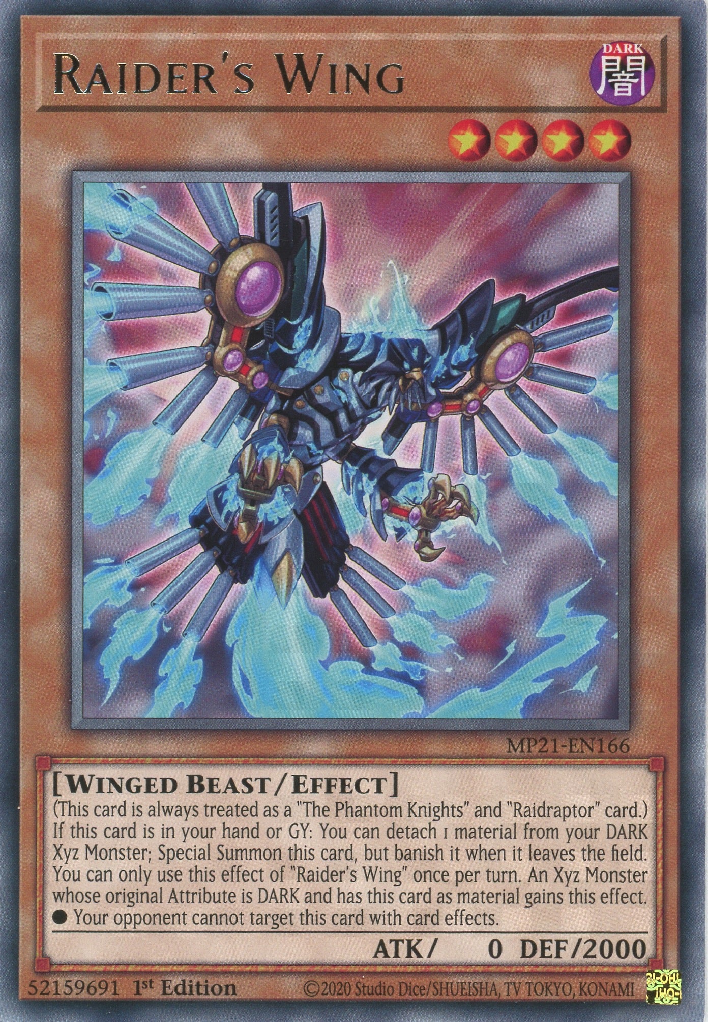 MP21-EN166 - Raider's Wing - Rare - Effect Monster - Mega Pack 2021