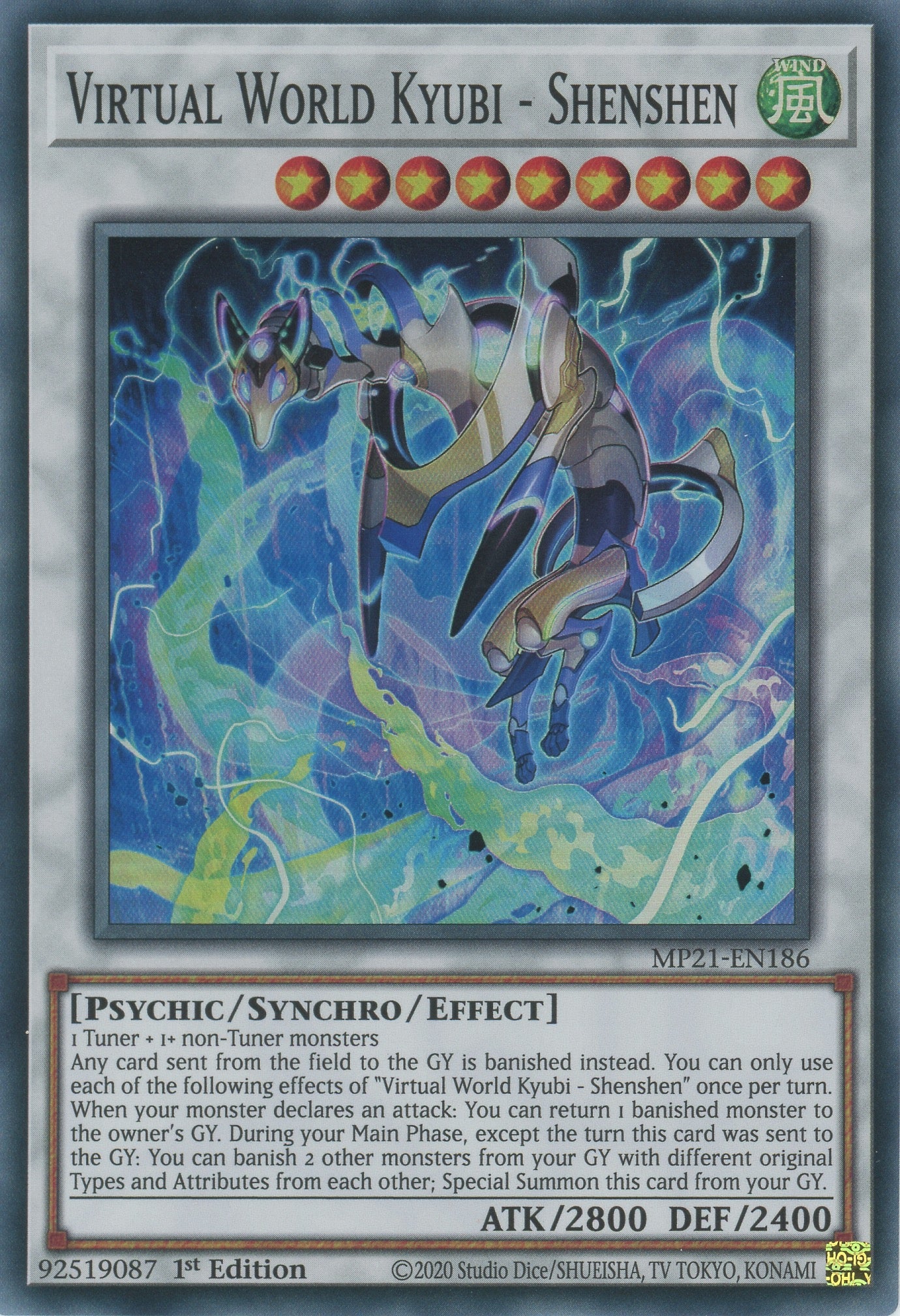 MP21-EN186 - Virtual World Kyubi - Shenshen - Super Rare - Effect Synchro Monster - Mega Pack 2021