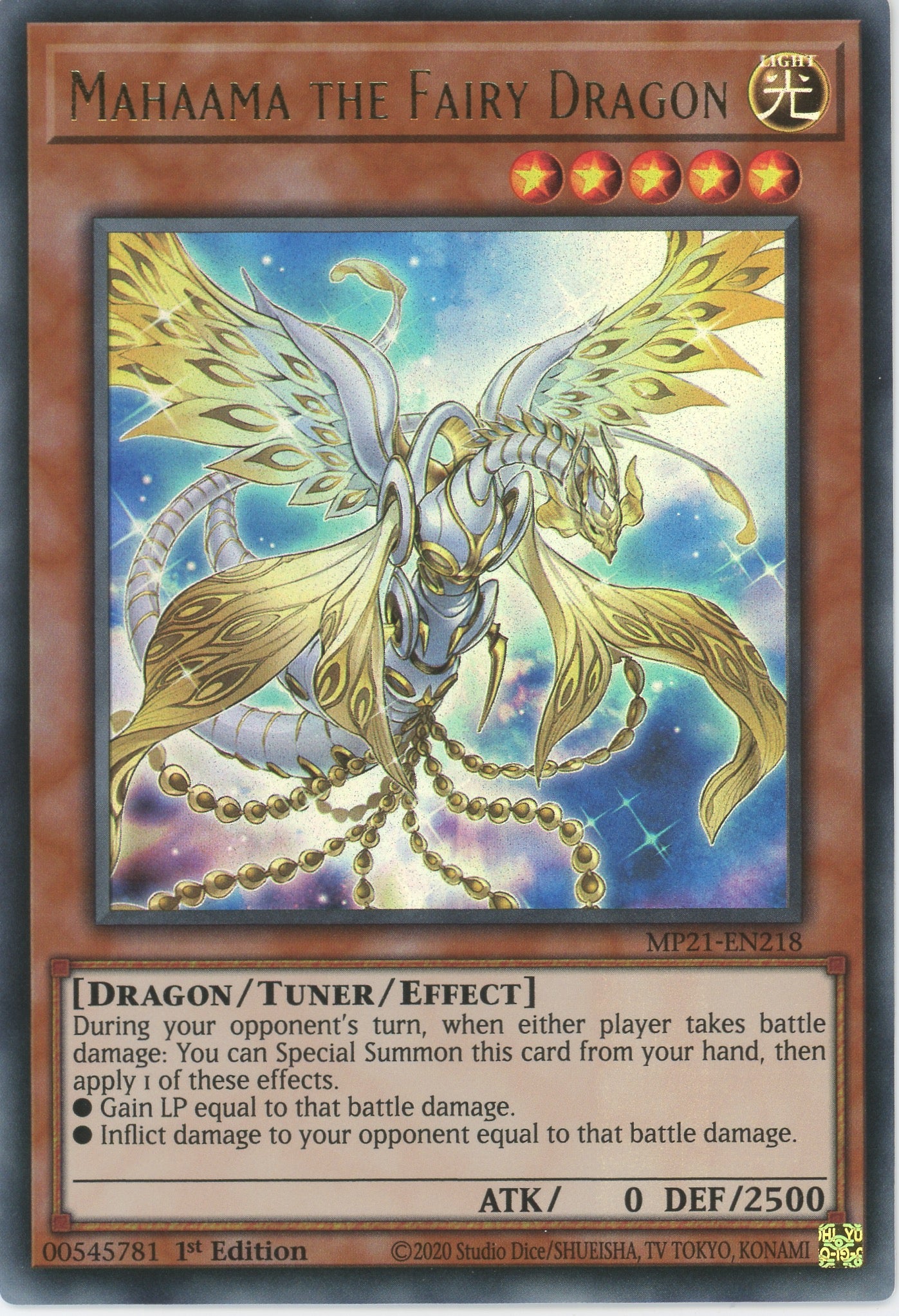 MP21-EN218 - Mahaama the Fairy Dragon - Ultra Rare - Effect Tuner monster - Mega Pack 2021