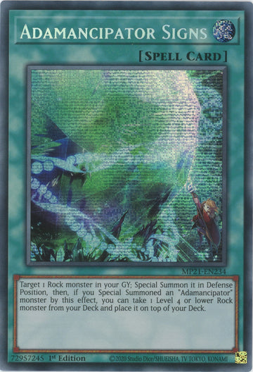 MP21-EN234 - Adamancipator Signs - Secret Rare - 2021 Tin of Ancient Battles
