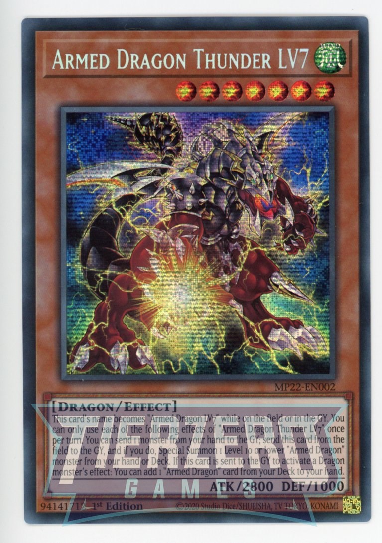 MP22-EN002 - Armed Dragon Thunder LV7 - Prismatic Secret Rare - Effect Monster - Mega Pack 2022