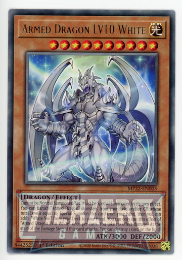 MP22-EN005 - Armed Dragon LV10 White - Rare - 2022 Tin of the Pharaoh's Gods