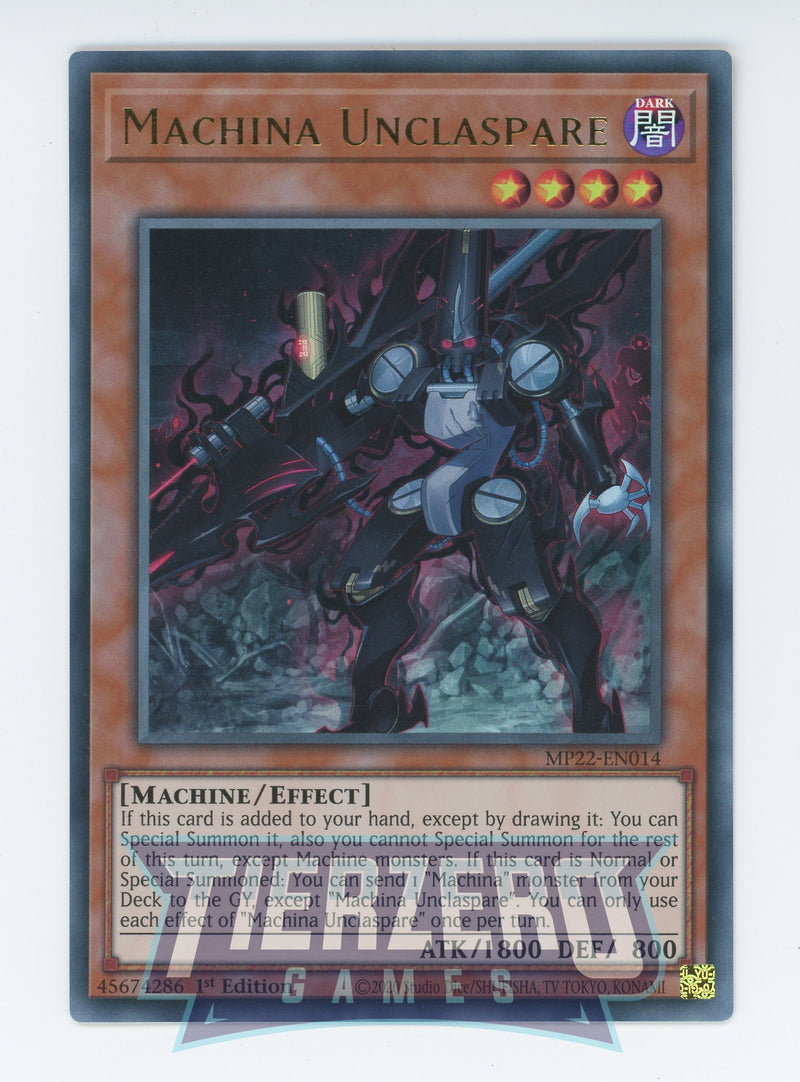 MP22-EN014 - Machina Unclaspare - Ultra Rare - Effect Monster - Mega Pack 2022