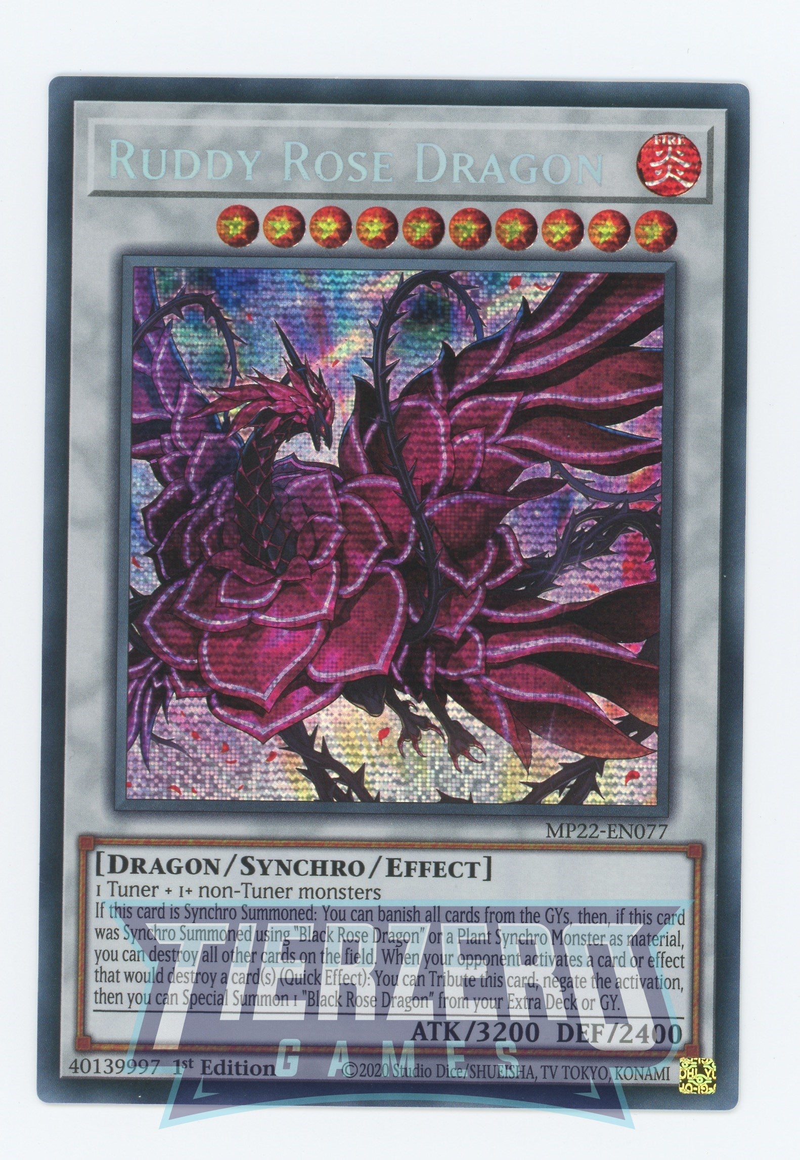 MP22-EN077 - Ruddy Rose Dragon - Prismatic Secret Rare - Effect Synchro Monster - Mega Pack 2022