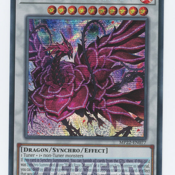 Yu-Gi-Oh! Sammelkarte Ruddy Rose Dragon – MP22-EN077 Prismatic Secret Rare 1. Edition