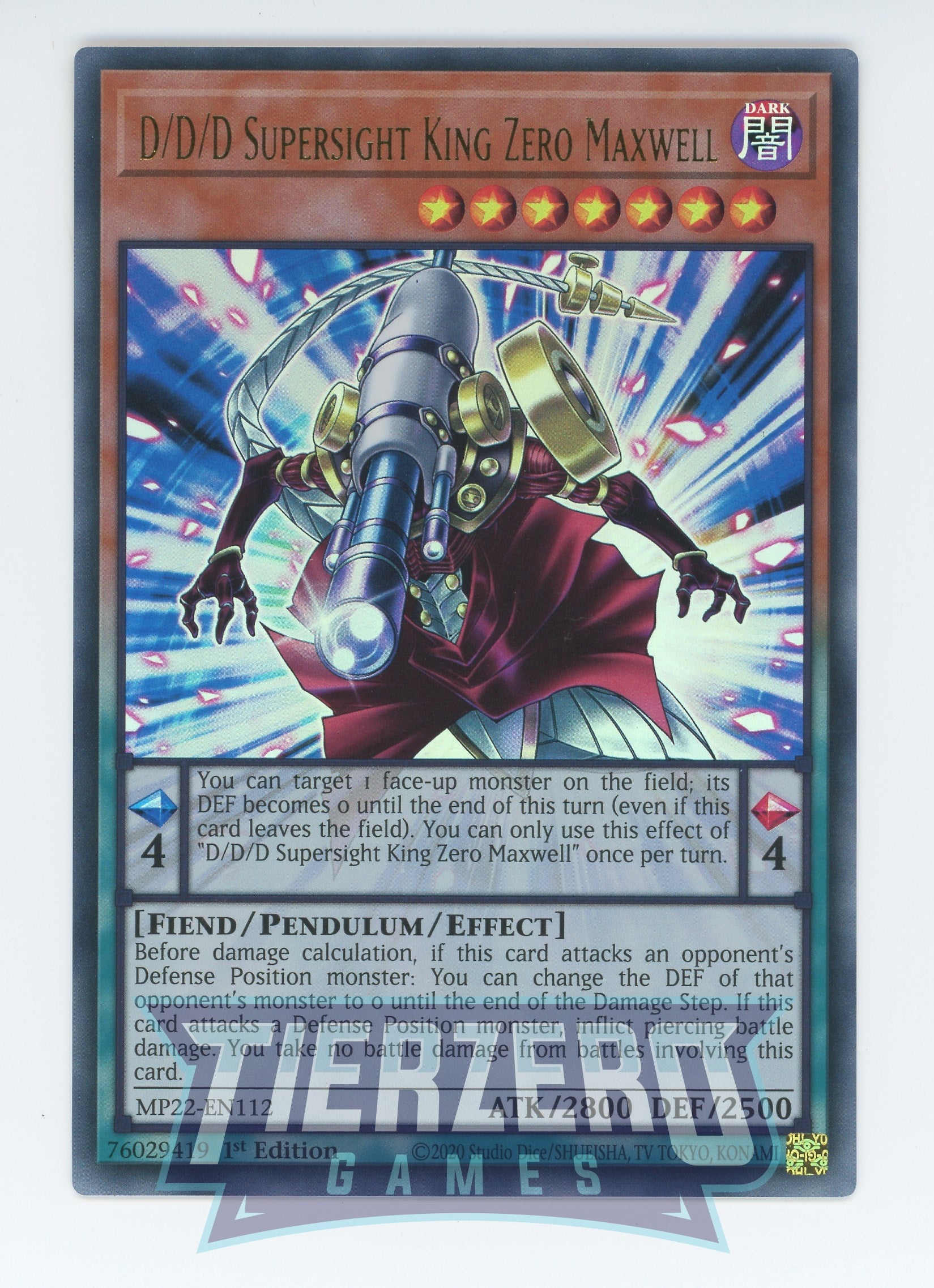 MP22-EN112 - D-D-D Supersight King Zero Maxwell - Ultra Rare - Effect Pendulum Monster - Mega Pack 2022