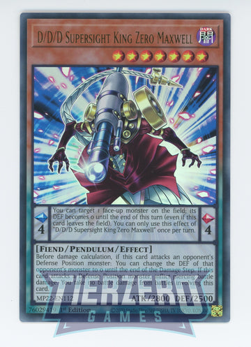 MP22-EN112 - D/D/D Supersight King Zero Maxwell - Ultra Rare - 2022 Tin of the Pharaoh's Gods