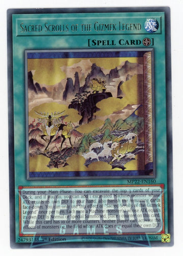 MP22-EN160 - Sacred Scrolls of the Gizmek Legend - Rare - 2022 Tin of the Pharaoh's Gods