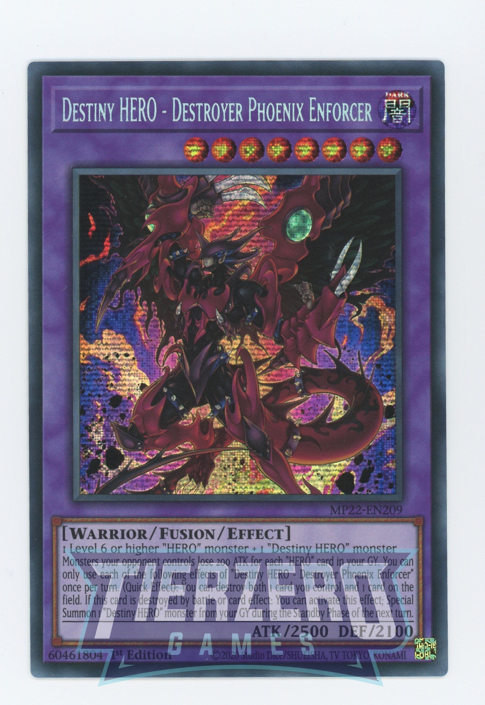 MP22-EN209 - Destiny HERO - Destroyer Phoenix Enforcer - Prismatic Secret Rare - Effect Fusion Monster - Mega Pack 2022