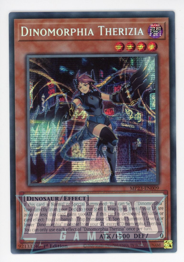 MP23-EN009 - Dinomorphia Therizia - Prismatic Secret Rare - Effect Monster - 25th Anniversary Duelist Heroes Tin