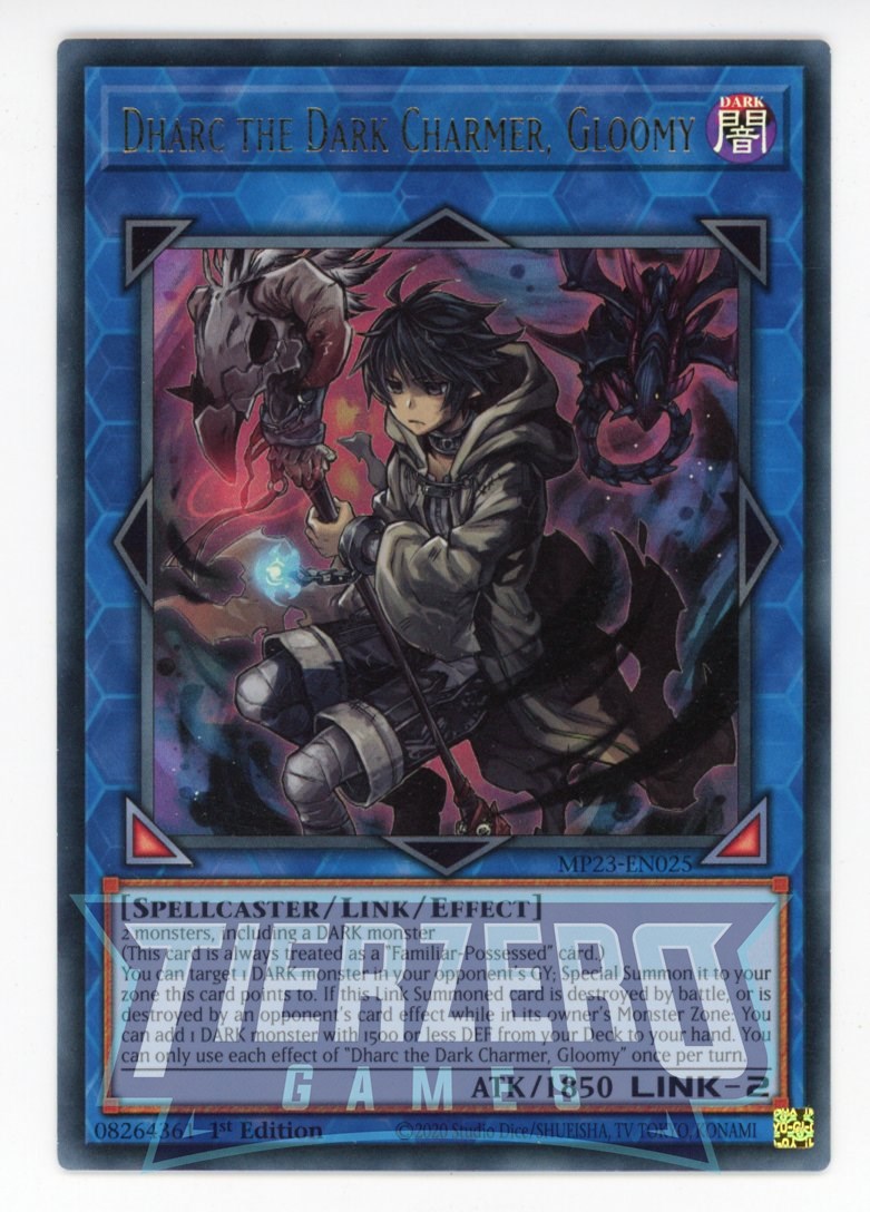 MP23-EN025 - Dharc the Dark Charmer, Gloomy - Ultra Rare - Effect Link Monster - 25th Anniversary Duelist Heroes Tin