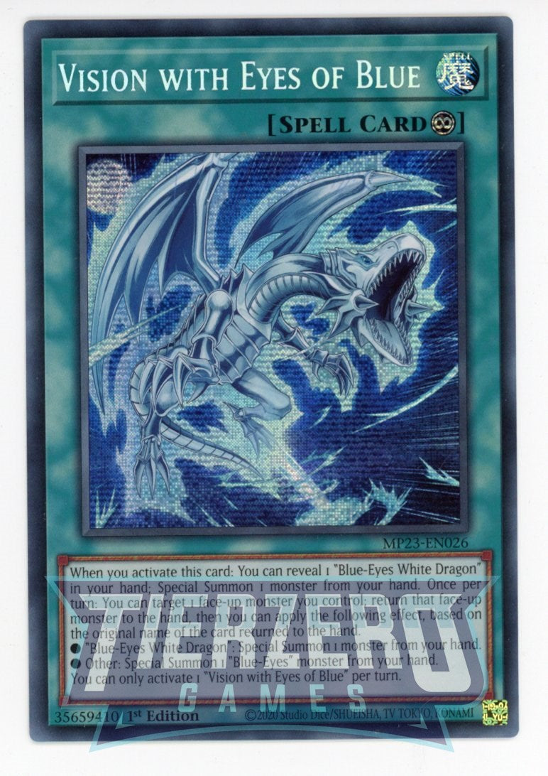 MP23-EN026 - Vision with Eyes of Blue - Prismatic Secret Rare - Continuous Spell - 25th Anniversary Duelist Heroes Tin