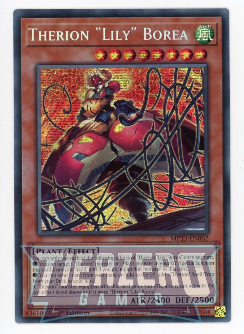 MP23-EN062 - Therion Lily" Borea" - Prismatic Secret Rare - Effect Monster - 25th Anniversary Duelist Heroes Tin