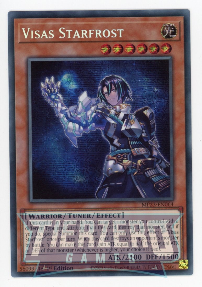 MP23-EN064 - Visas Starfrost - Prismatic Secret Rare - Effect Tuner monster - 25th Anniversary Duelist Heroes Tin