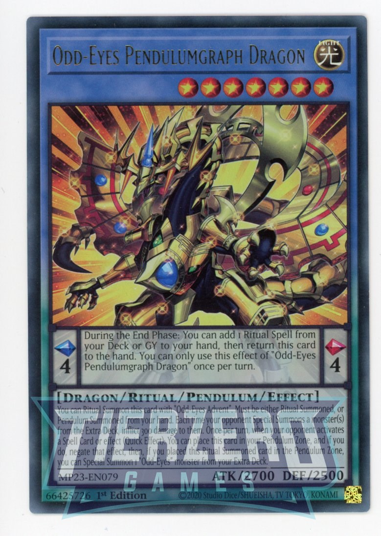 MP23-EN079 - Odd-Eyes Pendulumgraph Dragon - Ultra Rare - Effect Ritual Pendulum Monster - 25th Anniversary Duelist Heroes Tin