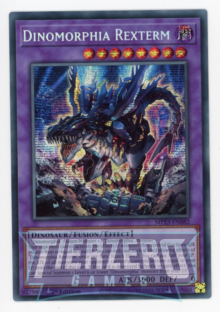 MP23-EN082 - Dinomorphia Rexterm - Prismatic Secret Rare - Effect Fusion Monster - 25th Anniversary Duelist Heroes Tin