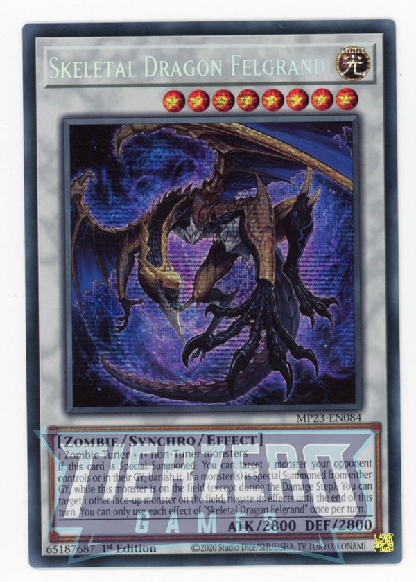 MP23-EN084 - Skeletal Dragon Felgrand - Prismatic Secret Rare - Effect Synchro Monster - 25th Anniversary Duelist Heroes Tin