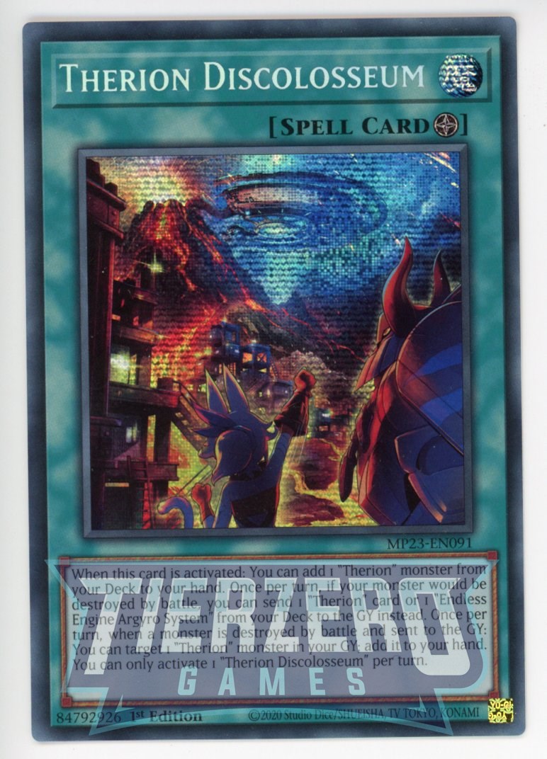 MP23-EN091 - Therion Discolosseum - Prismatic Secret Rare - Field Spell - 25th Anniversary Duelist Heroes Tin