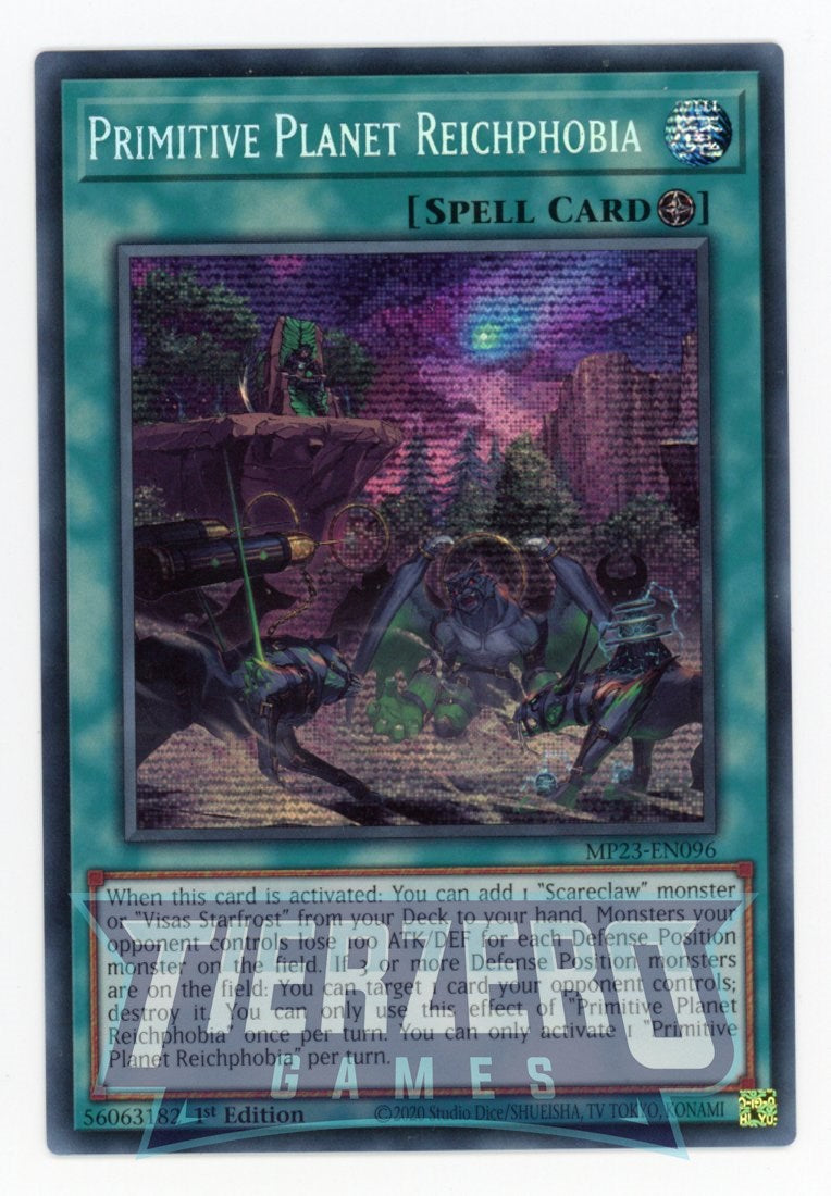 MP23-EN096 - Primitive Planet Reichphobia - Prismatic Secret Rare - Field Spell - 25th Anniversary Duelist Heroes Tin