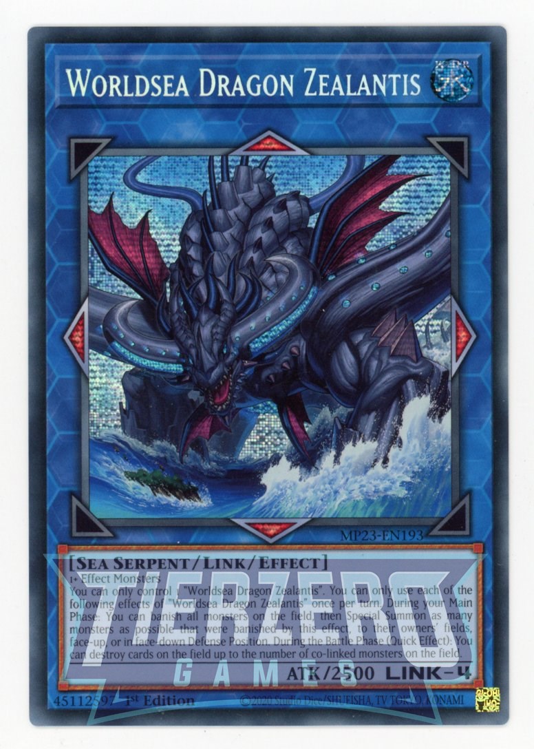 MP23-EN193 - Worldsea Dragon Zealantis - Prismatic Secret Rare - Effect Link Monster - 25th Anniversary Duelist Heroes Tin