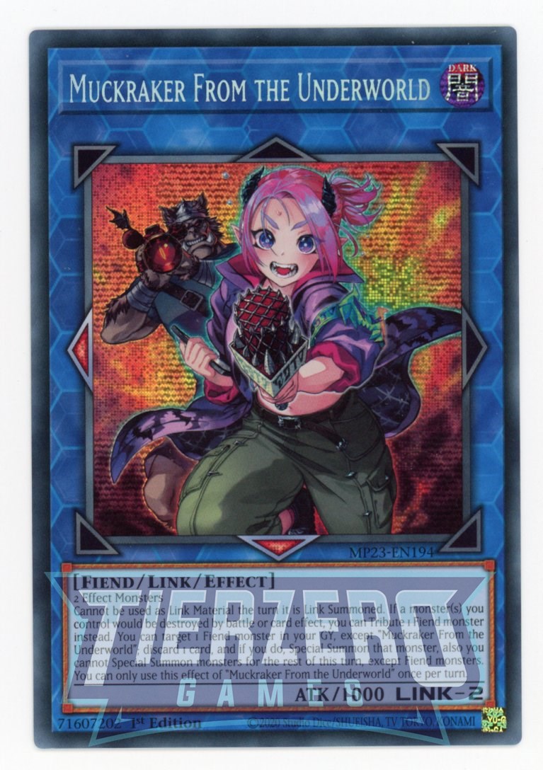 MP23-EN194 - Muckraker From the Underworld - Prismatic Secret Rare - Effect Link Monster - 25th Anniversary Duelist Heroes Tin