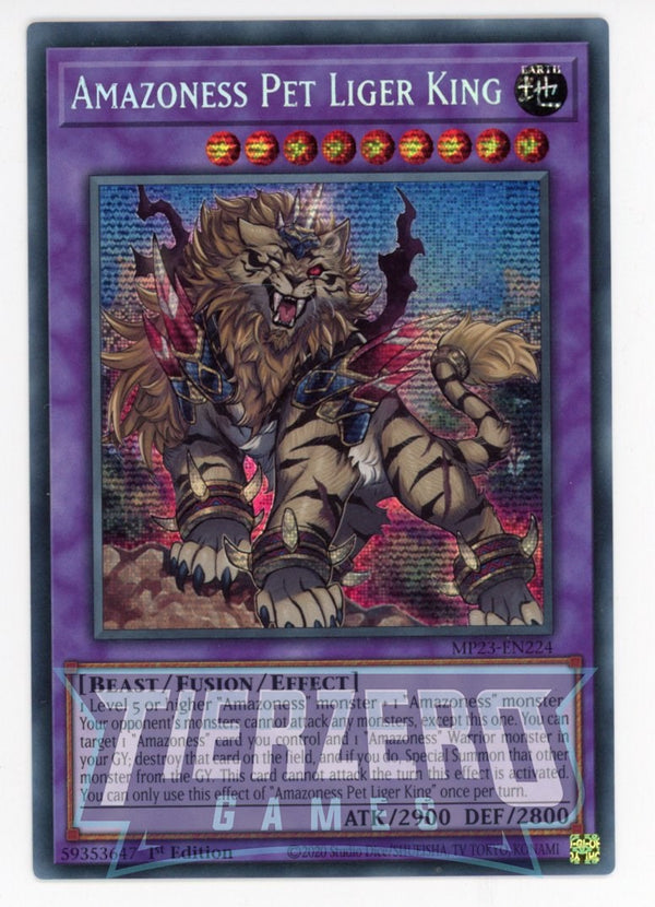 MP23-EN224 - Amazoness Pet Liger King - Prismatic Secret Rare - Effect Fusion Monster - 25th Anniversary Duelist Heroes Tin
