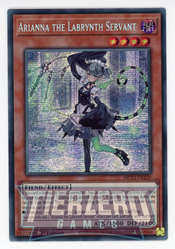 MP23-EN229 - Arianna the Labrynth Servant - Prismatic Secret Rare - Effect Monster - 25th Anniversary Duelist Heroes Tin